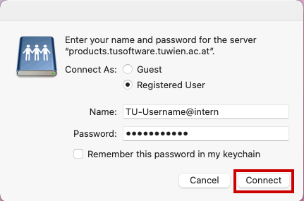 Screenshot login with username and password